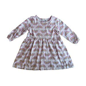 3Y cotton On Kids Long Sleeve Rainbow Dress
